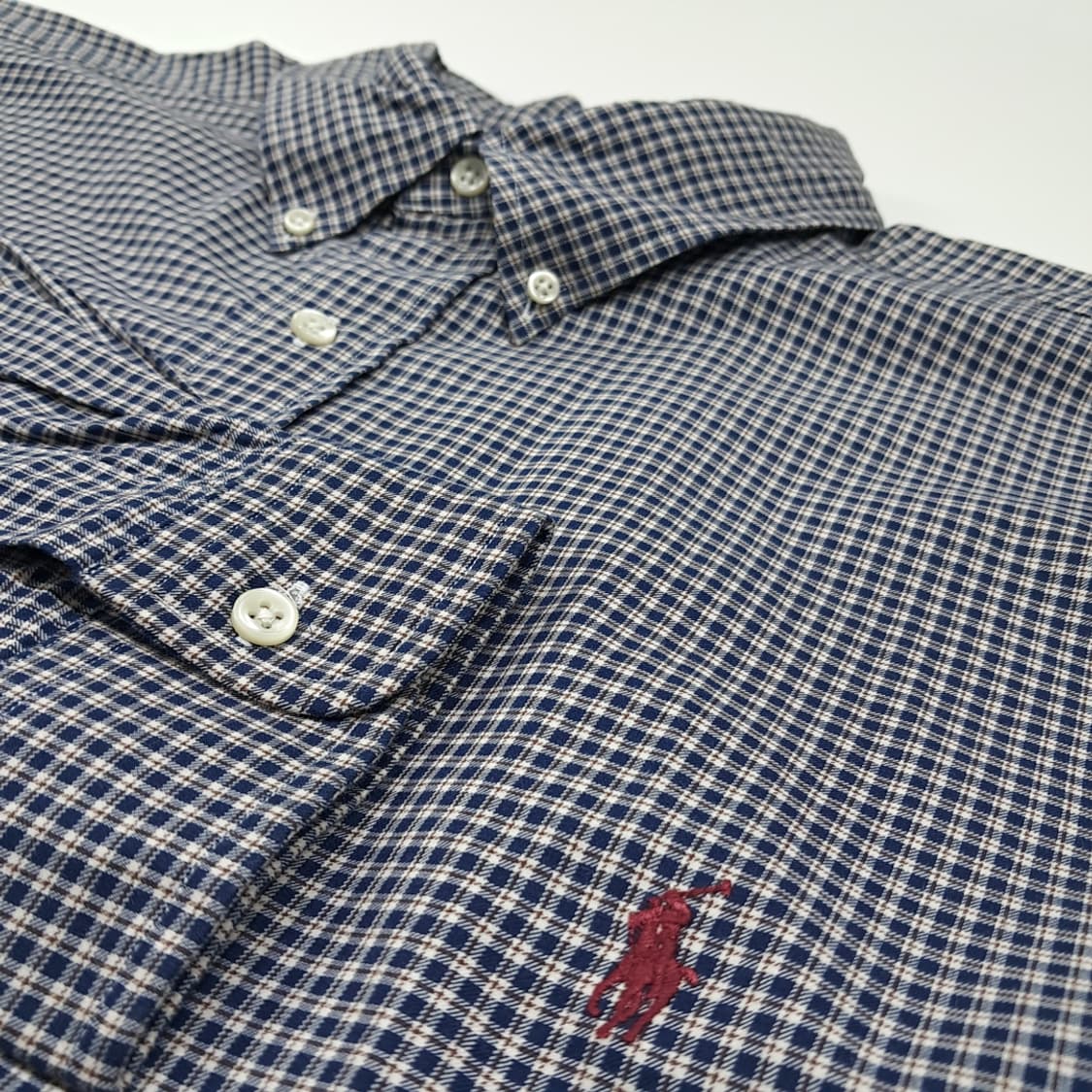 CL258 3XB 폴로 00s 레드포니 네이비브라운 마이크로체크 셔츠  상품이미지4