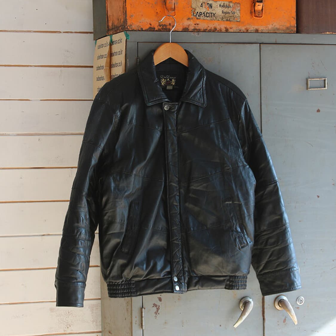 (착용컷) De Luxe 소가죽 패딩 점퍼 (남 L) 상품이미지1