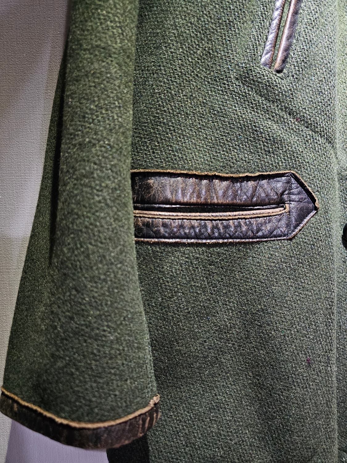 빈티지 울 코트 가죽 엘보 패치/ 오사카 ACORN 실구매 상품이미지2