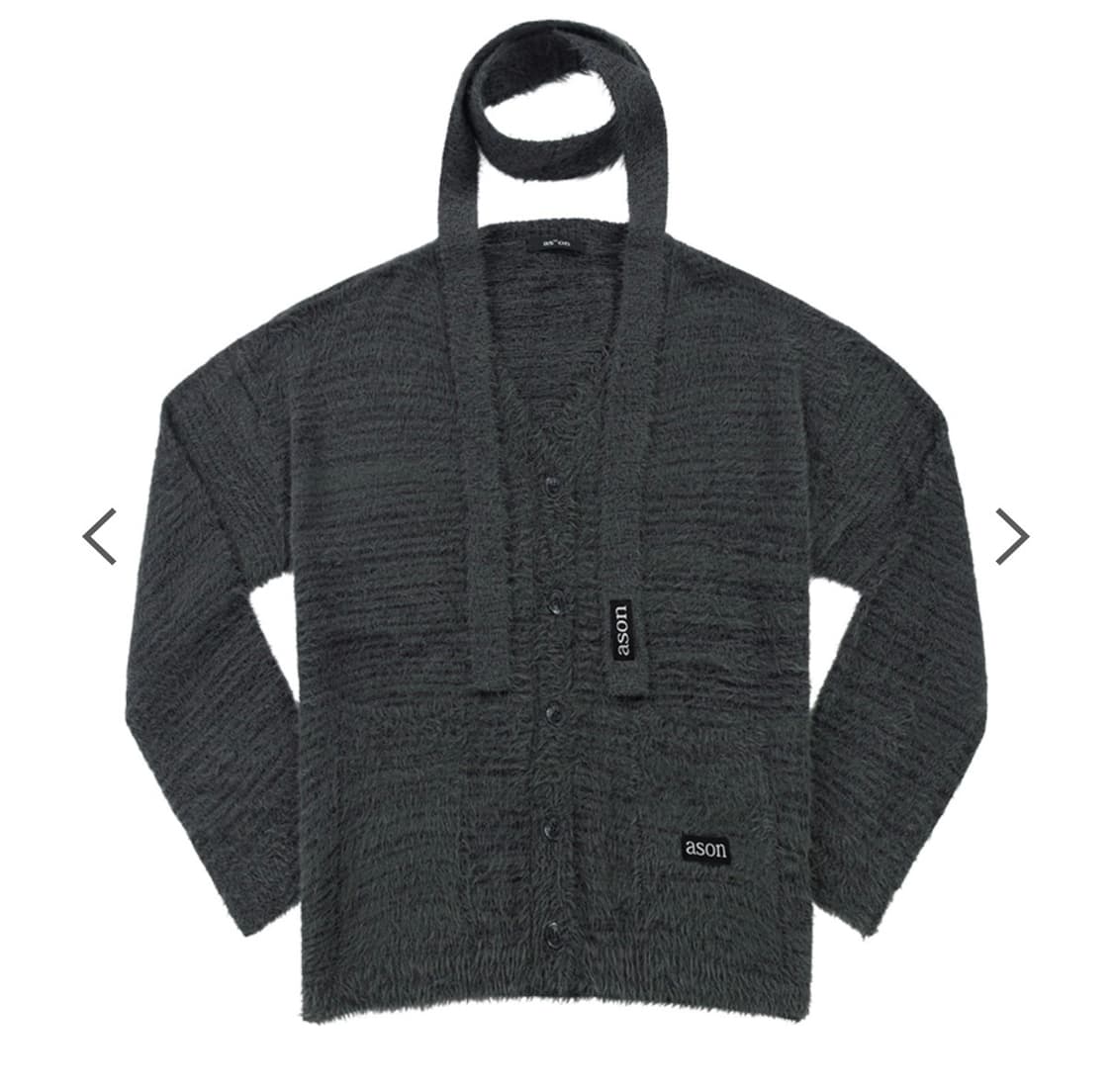 애즈온 LUCA TIE CARDIGAN / CHARCOAL 상품이미지1