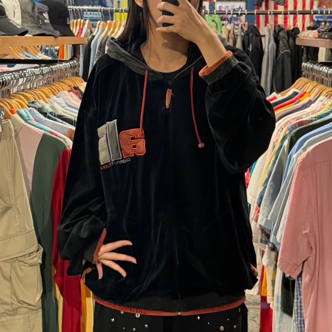 FUBU 푸부 스트링 자수 벨벳 져지 상품이미지3