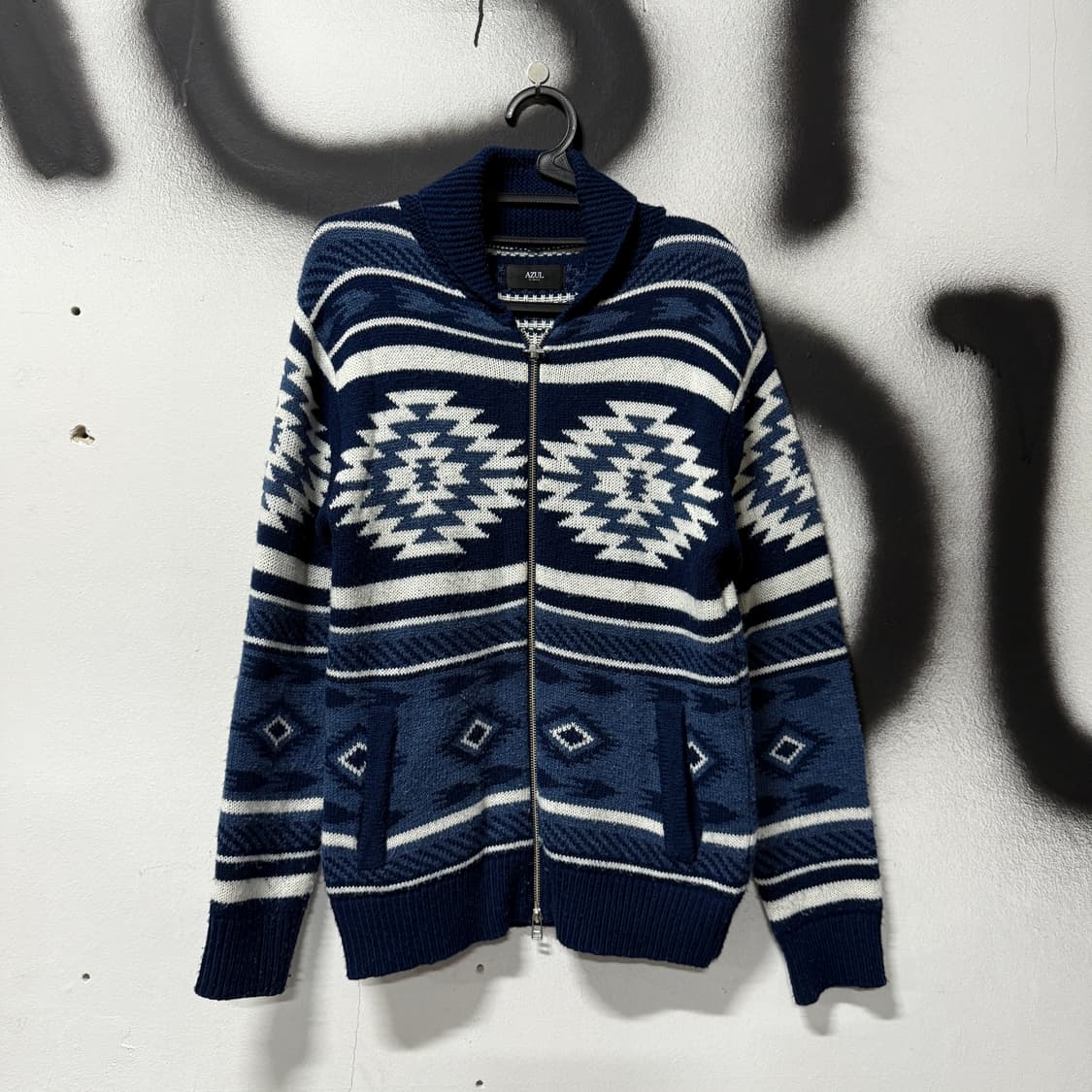 AZUL by moussy 나바호 패턴 니트 집업 가디건 상품이미지1