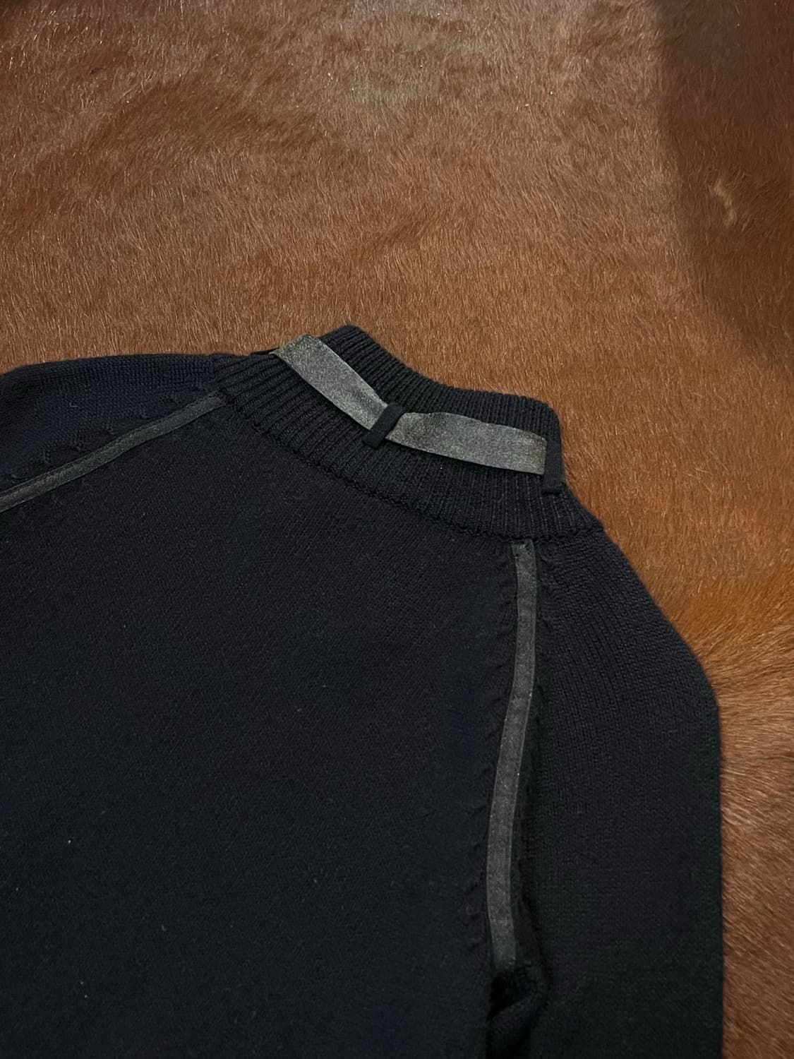 빈티지 버클 하이넥 니트 집업 상품이미지8