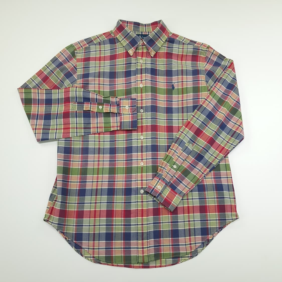 CN864 L 폴로 랄프로렌 클래식 매드라스 체크 긴팔 셔츠 남방 상품이미지2