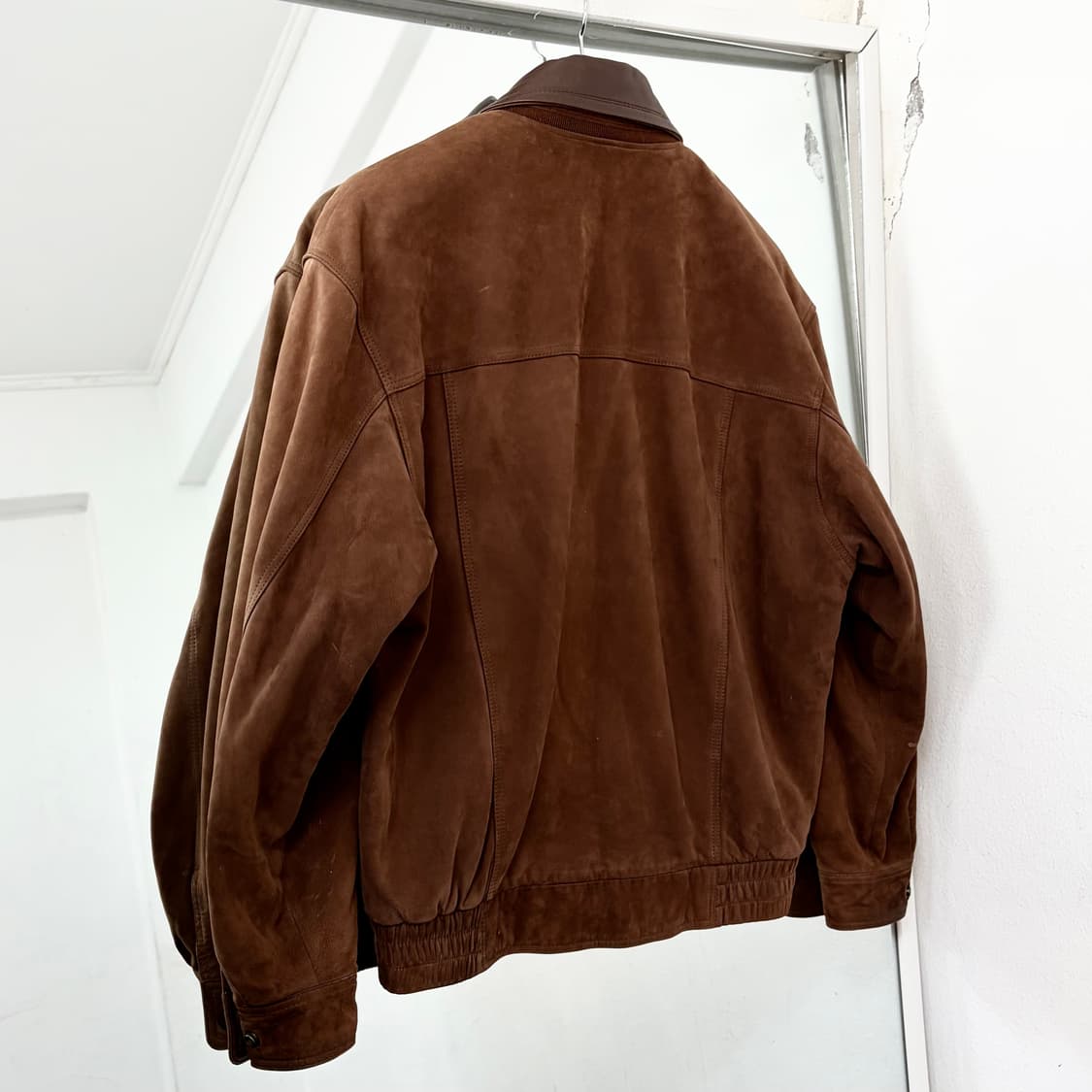 입생로랑 90s 레더카라 양가죽 스웨이드 봄버 자켓 상품이미지5