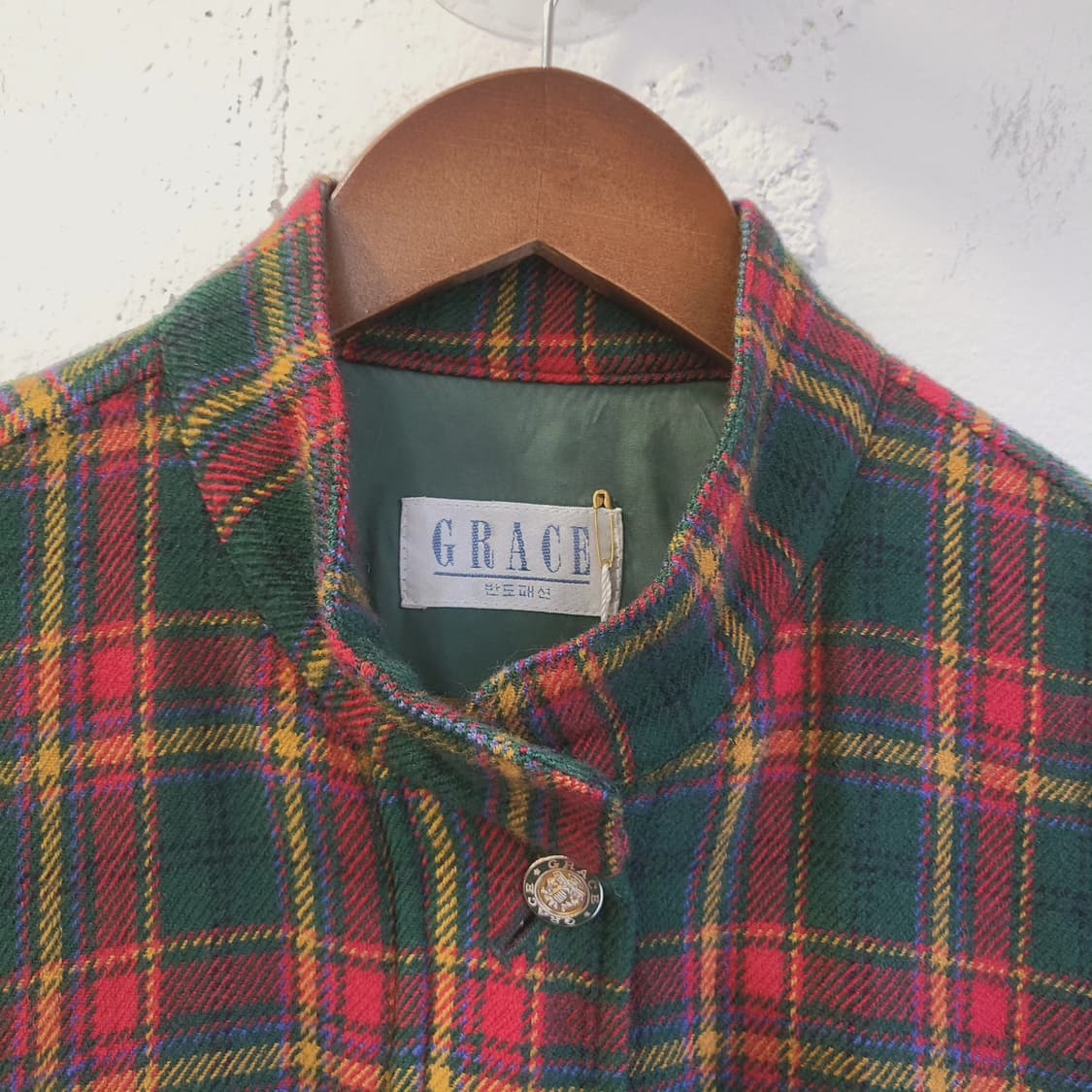 Grace 체크 모직 봄버자켓 여자 free 상품이미지4
