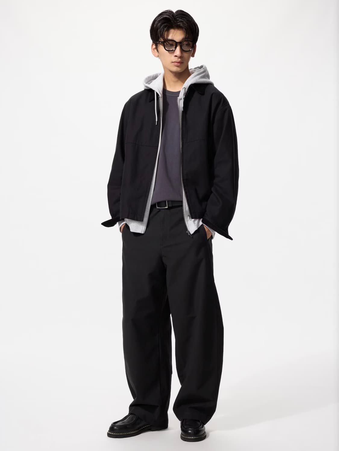 유니클로 저지 배럴 레그 팬츠 블랙 L 상품이미지1