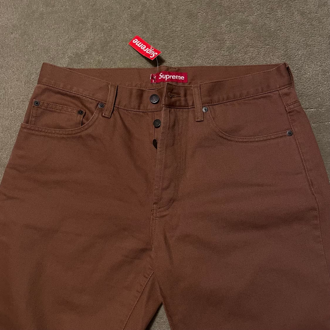 슈프림 브라운 레귤러 팬츠 상품이미지2