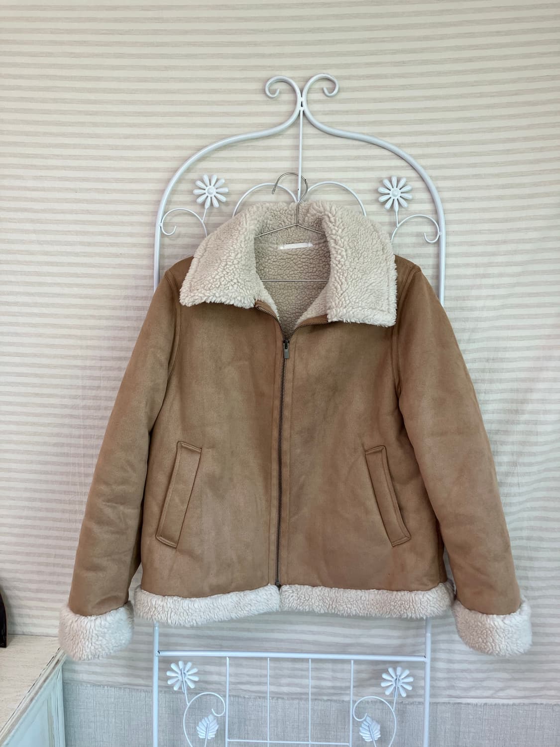 jpn vintage 카멜 베이지 무스탕 자켓 상품이미지3