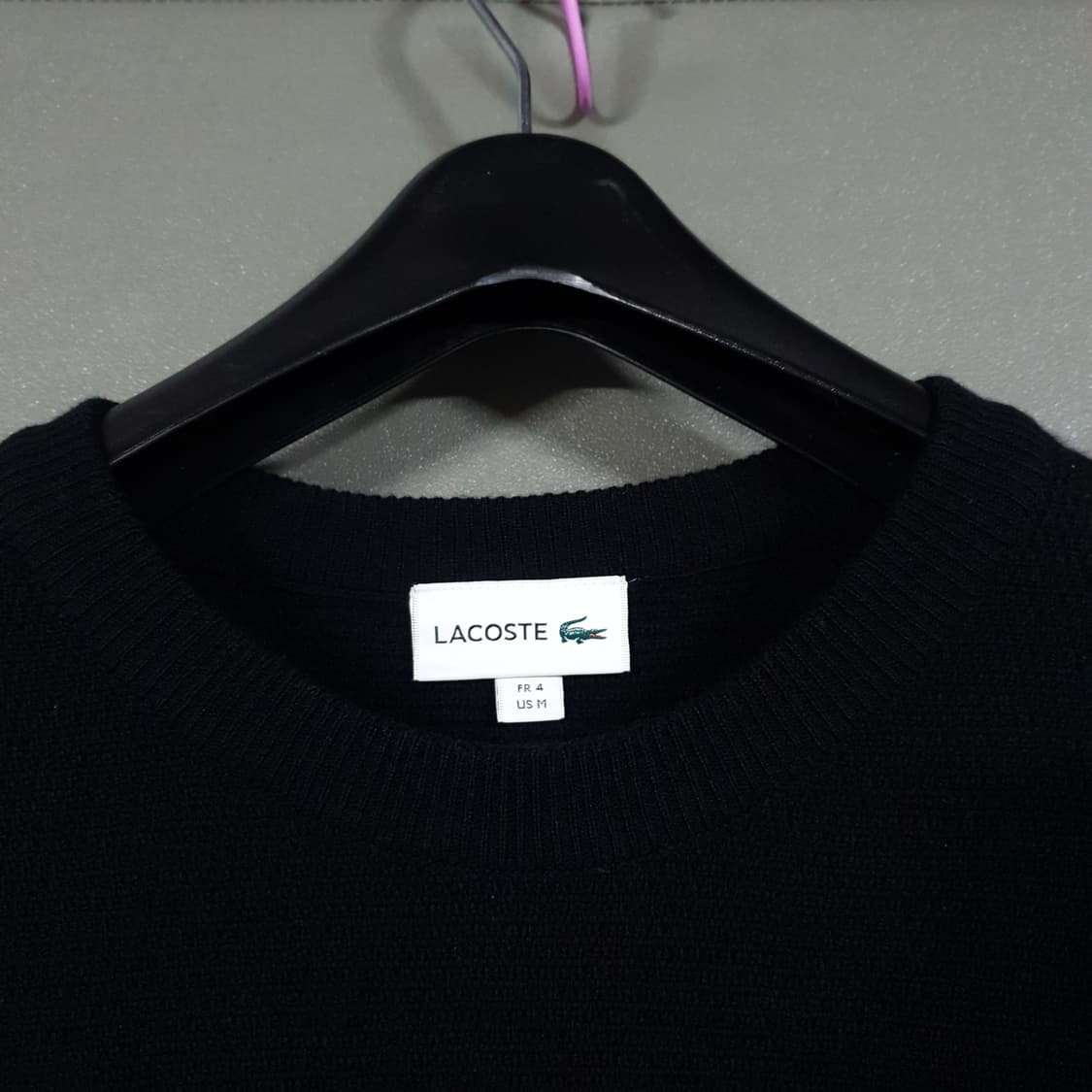 100) 라코스테 신형 크록 라운드넥 풀오버 니트 스웨터 블랙 상품이미지6