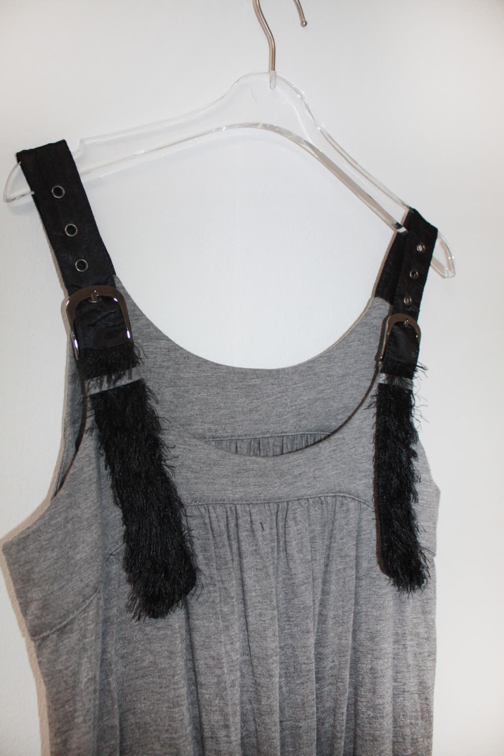 gray shirred dress 상품이미지3