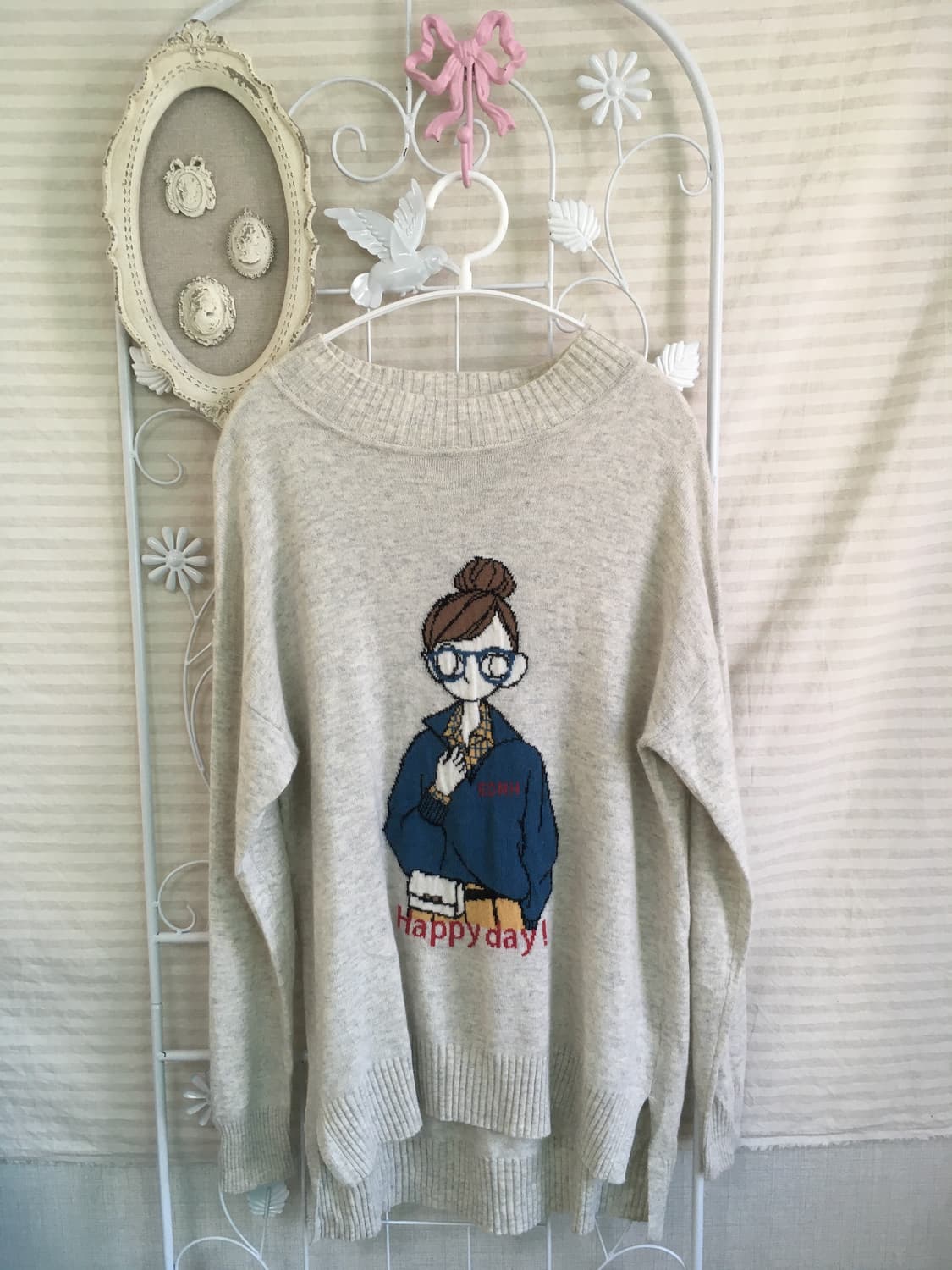 일본빈티지 너드니트 + 네코 머플러 상품이미지5