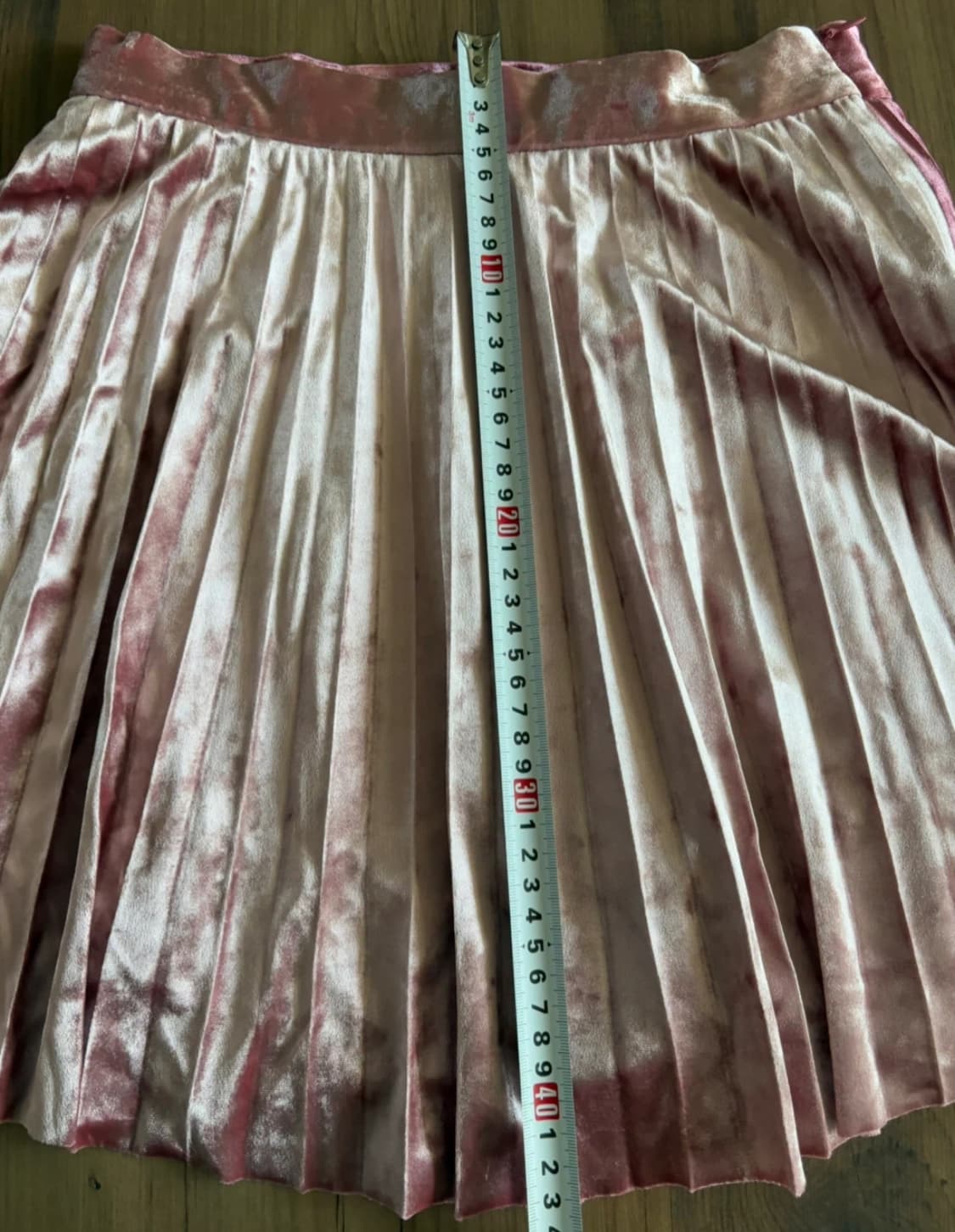 로켓런치 투톤 벨벳 플리츠 스커트 핑크 상품이미지6