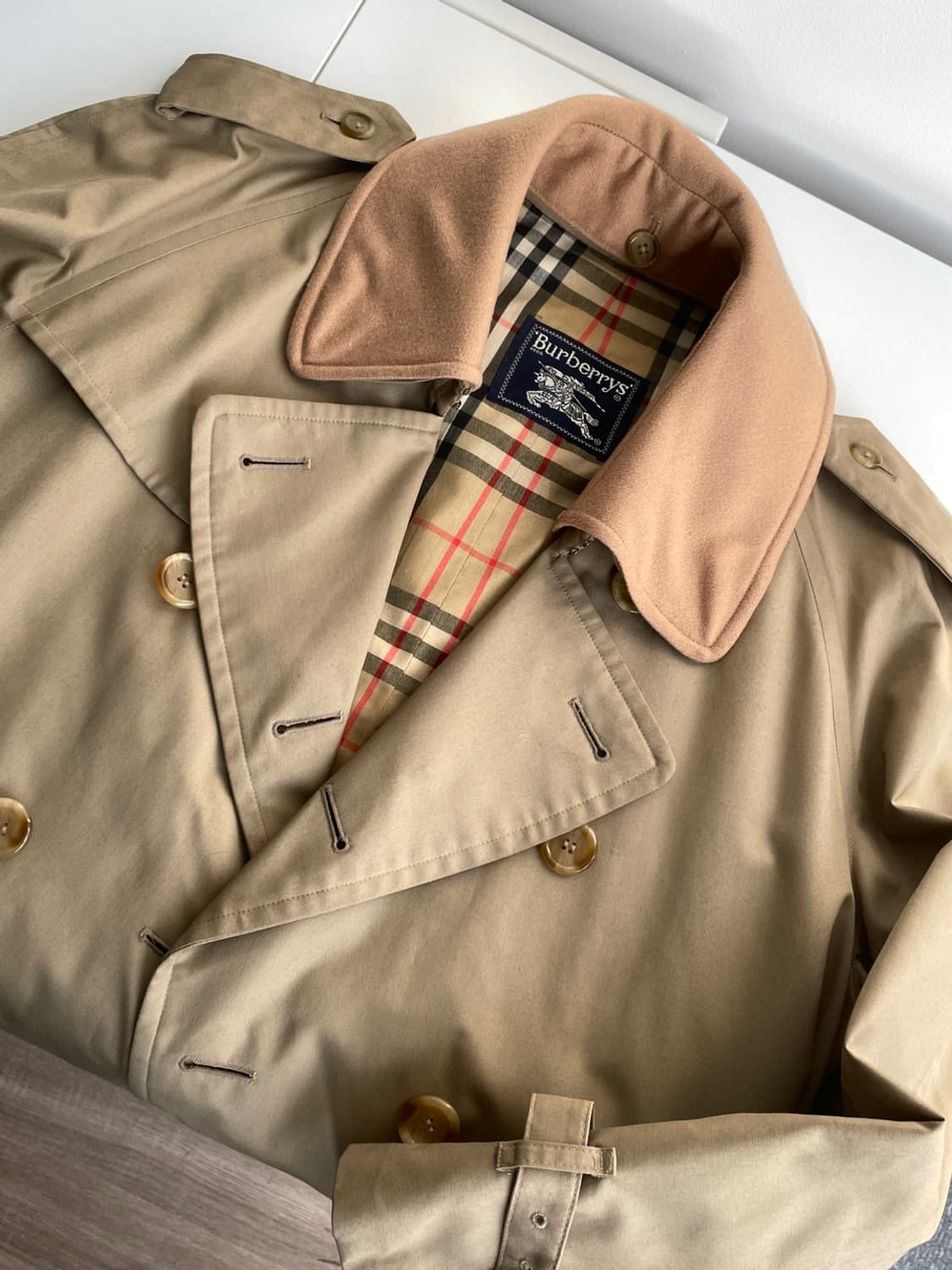 버버리 울 카라 더블 트렌치 코트  상품이미지1