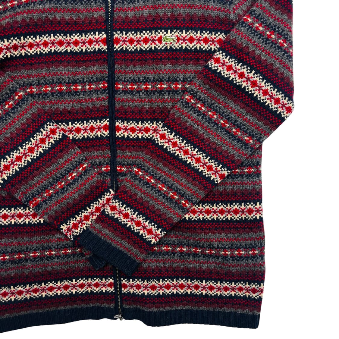 라코스테 페어아일 패턴 투웨이 니트 집업 XL 상품이미지3