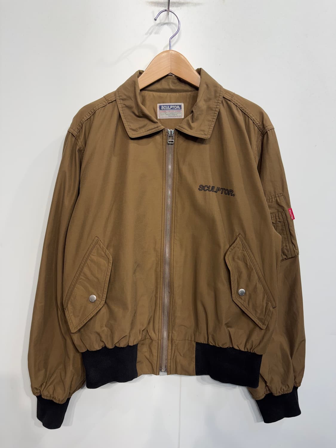OS 스컬프터 빈티지 아웃라인 MA-1 봄버 자켓 브라운 상품이미지2