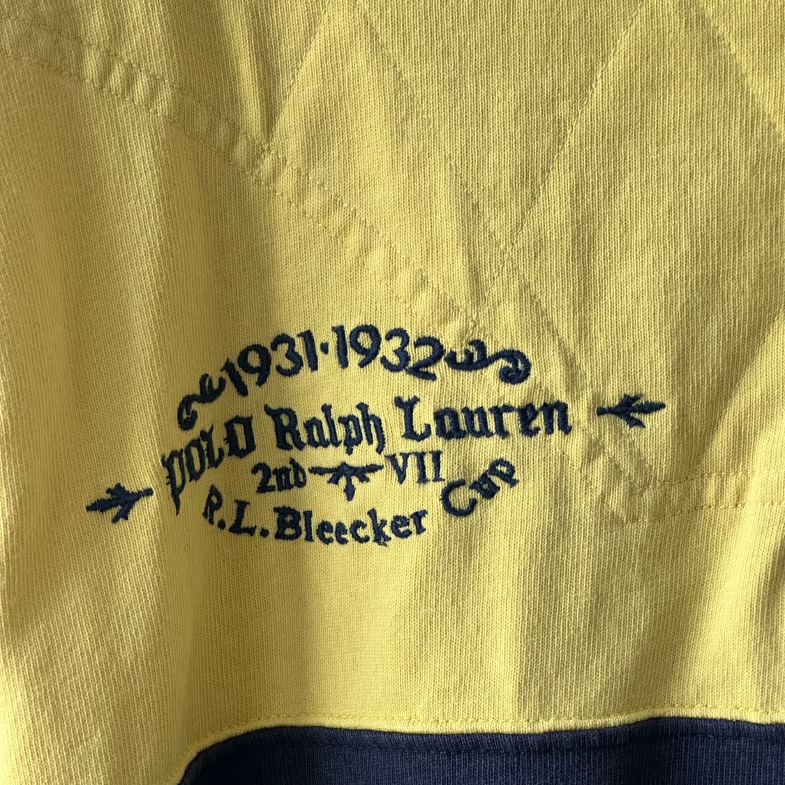 폴로 랄프로렌 럭비 카라티 옐로우 네이비 커스텀핏 XXL 상품이미지5