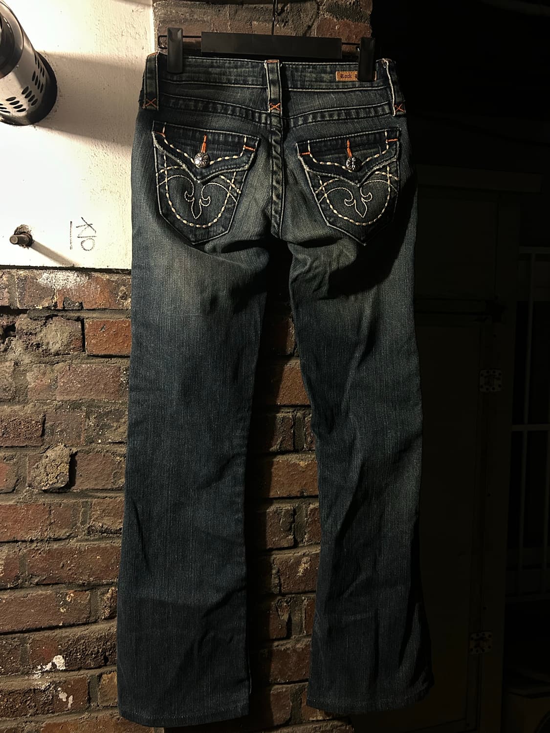 2000s 라구나비치 y2k 로우라이즈 세미부츠컷 데님팬츠 상품이미지1