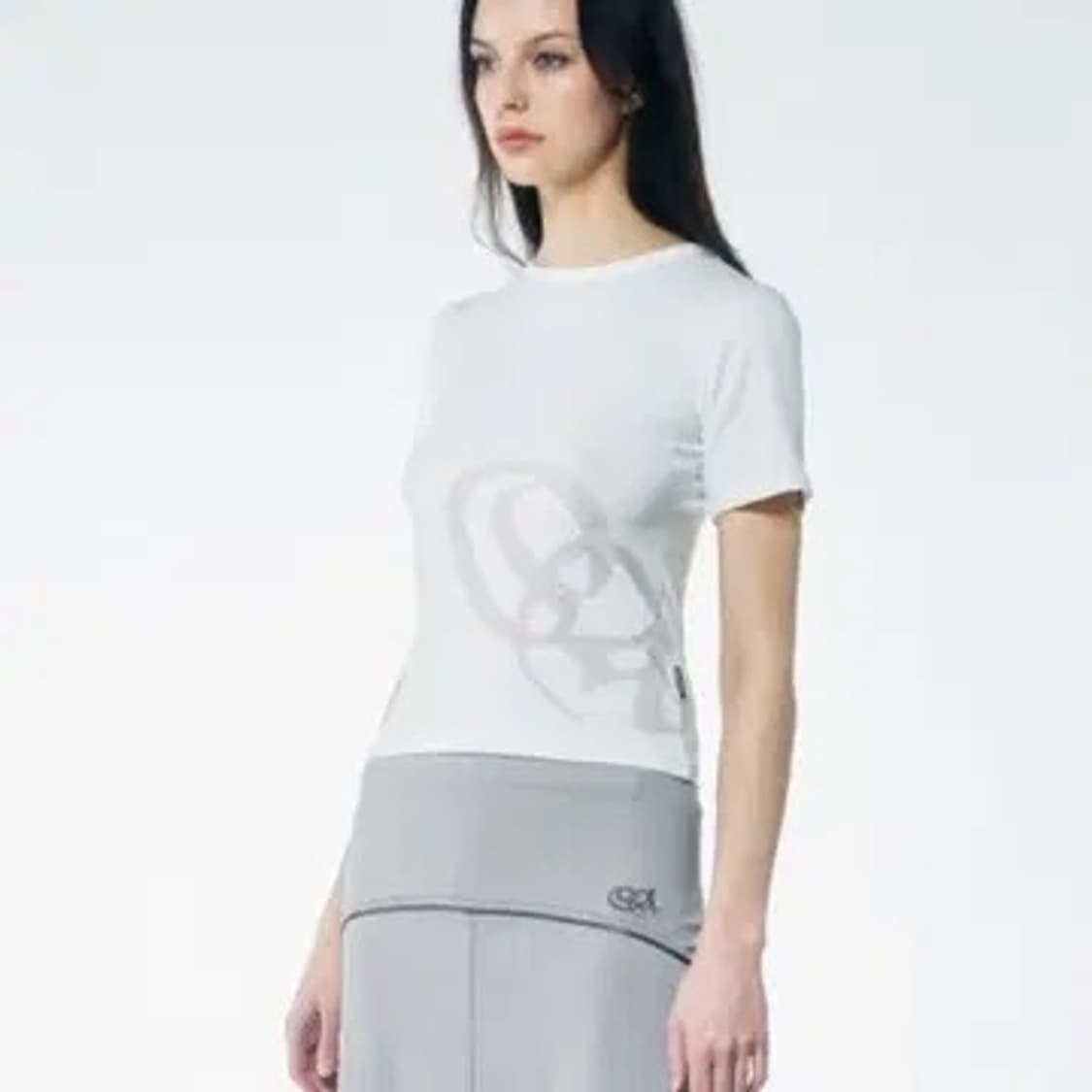 스컬프터 Oblique 로고 반팔 화이트 S 상품이미지2