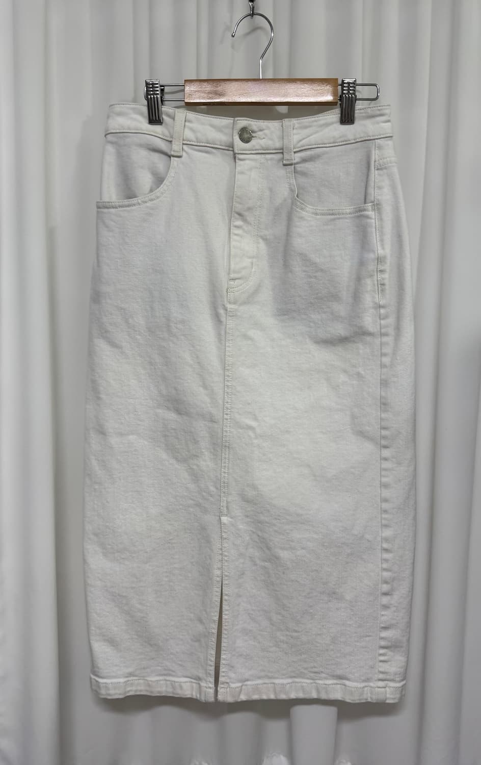 GU 화이트 데님 롱 스커트  상품이미지2