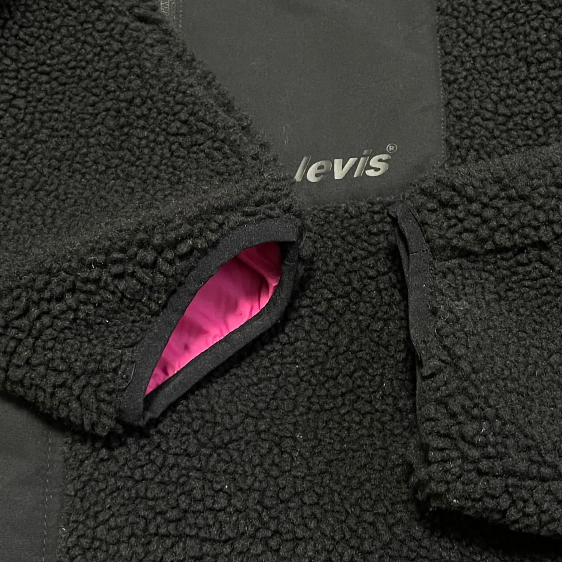 [S] 리바이스 블랙 뽀글이 플리스 자켓 상품이미지3