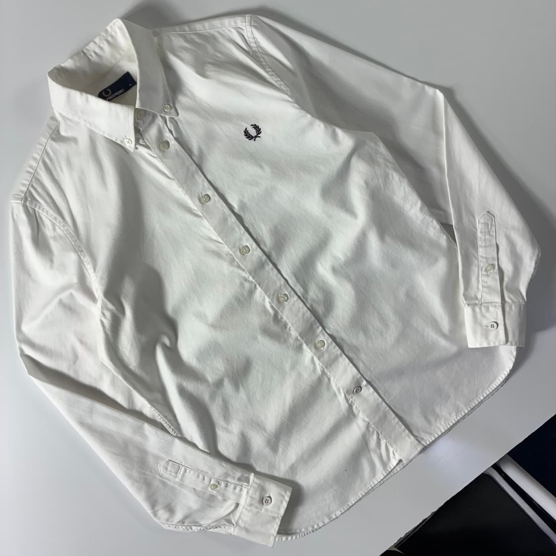 Fred perry  프레드페리 자수 코튼 화이트 옥스퍼드 셔츠 상품이미지2