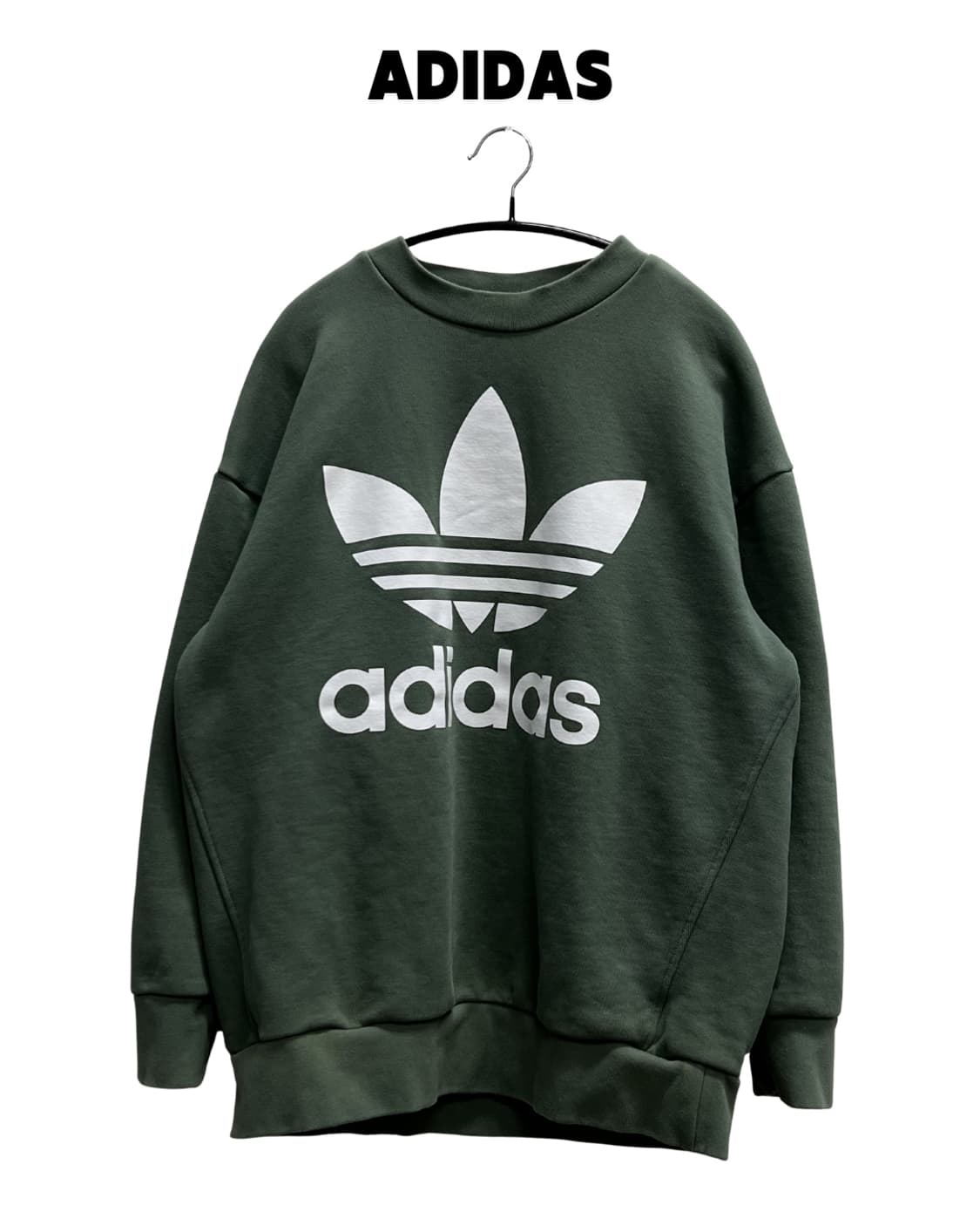 아디다스 오리지날 트레포일 빌로고 오버핏 맨투맨 그린 상품이미지1