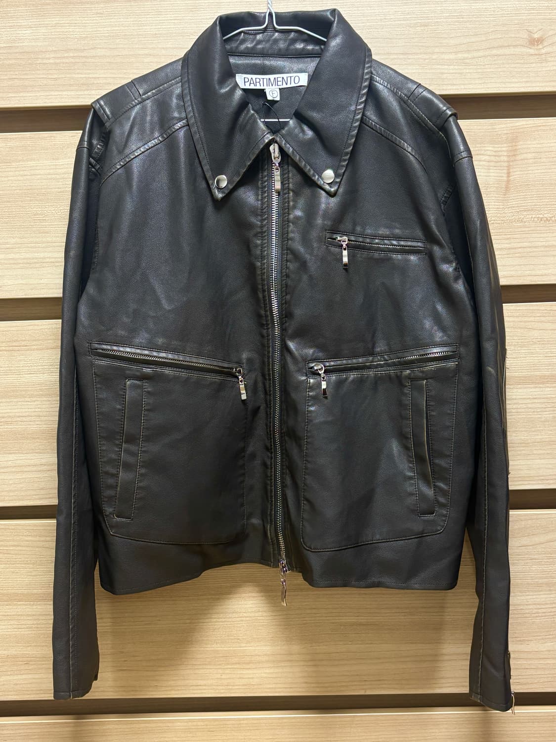 파르티멘토 여성 워시드 싱글 레더 자켓 상품이미지1