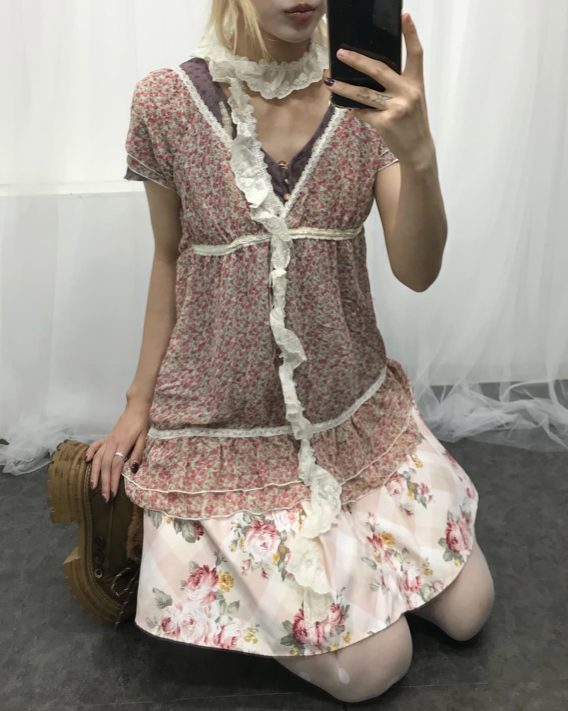 ✿ 뮤트 핑크 페어리 플라워 잔꽃 하구미 코디 set ✿ 상품이미지3