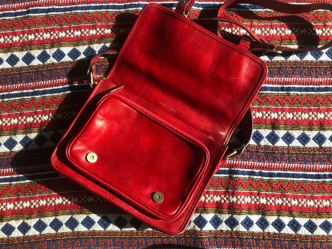 빈티지 이탈리아 레드 사첼백 크로스백 상품이미지4