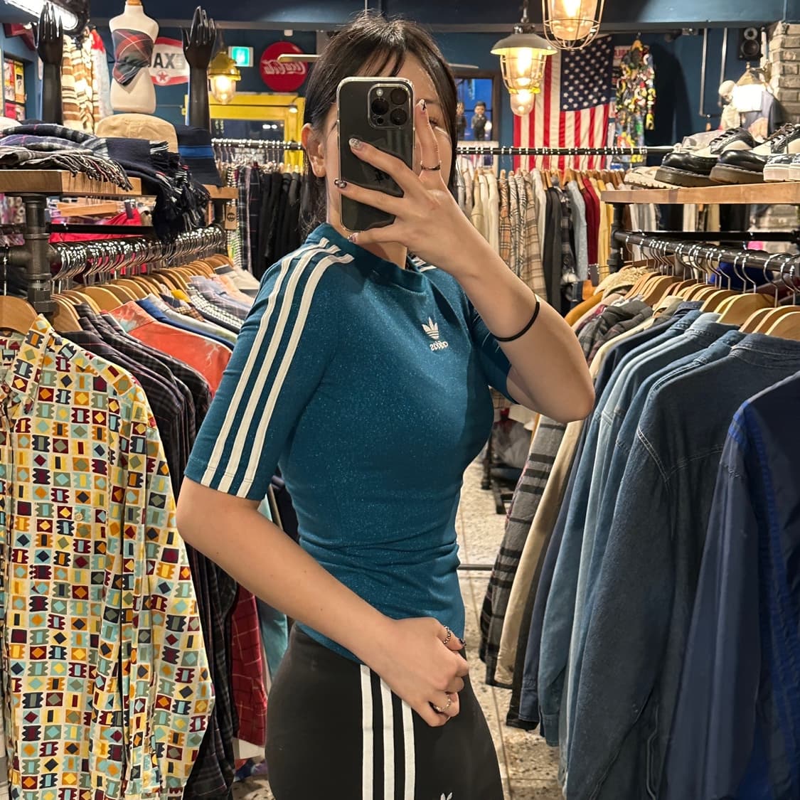 아디다스 글리터 반팔 크롭티셔츠 상품이미지2