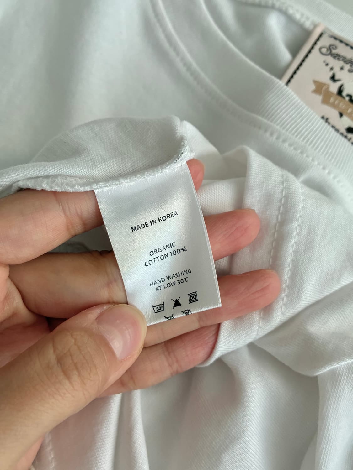 S) 쓰리타임즈 크롭 티셔츠 화이트 상품이미지5