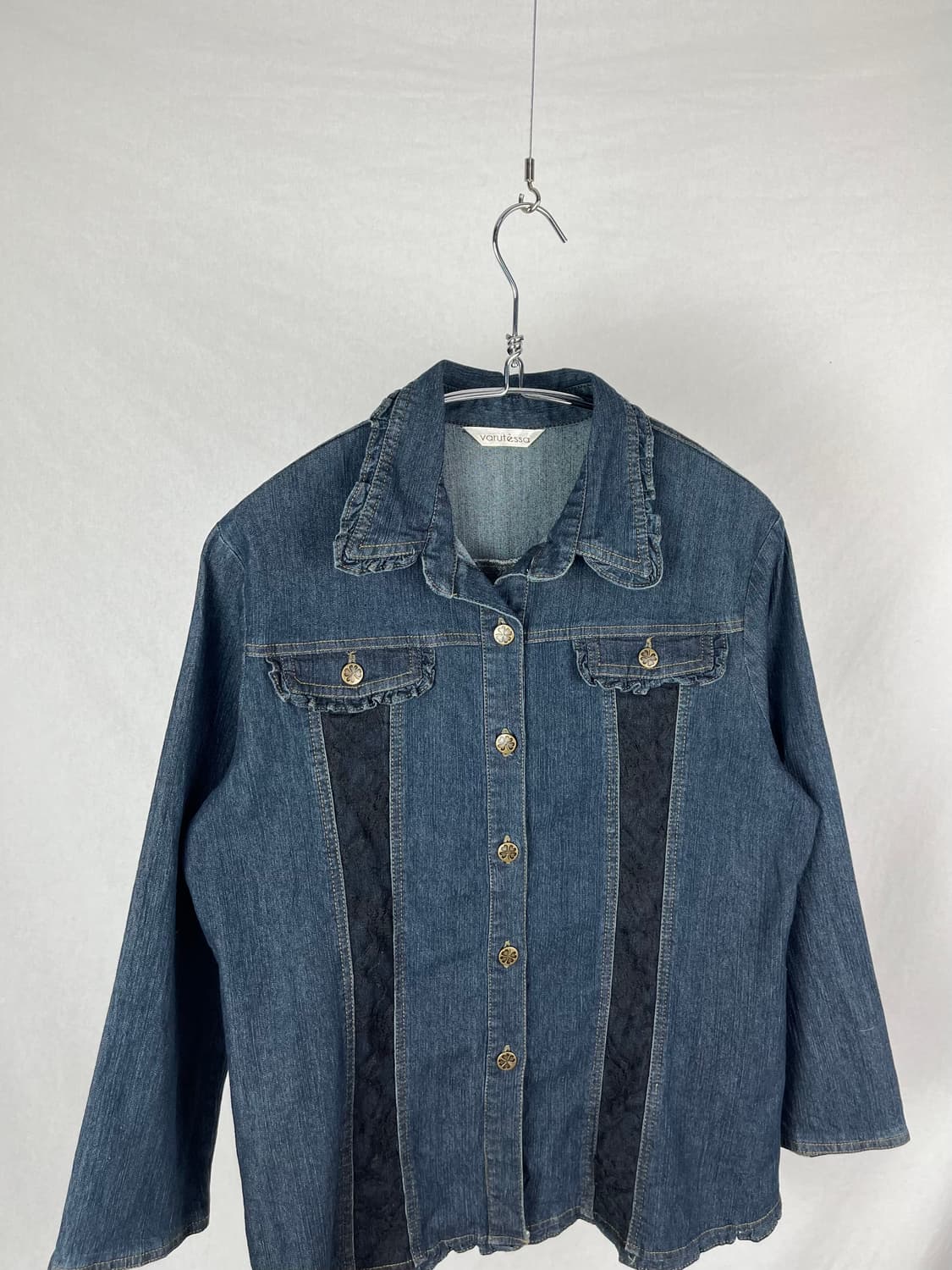 Vintage 레이스 판넬 데님셔츠  상품이미지2