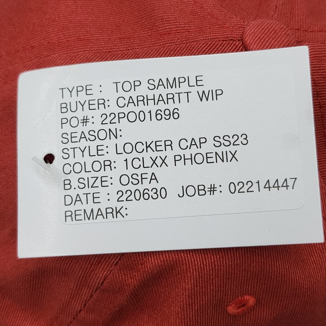 미착용 새제품 칼하트 WIP 락커 캡 SS23 상품이미지4