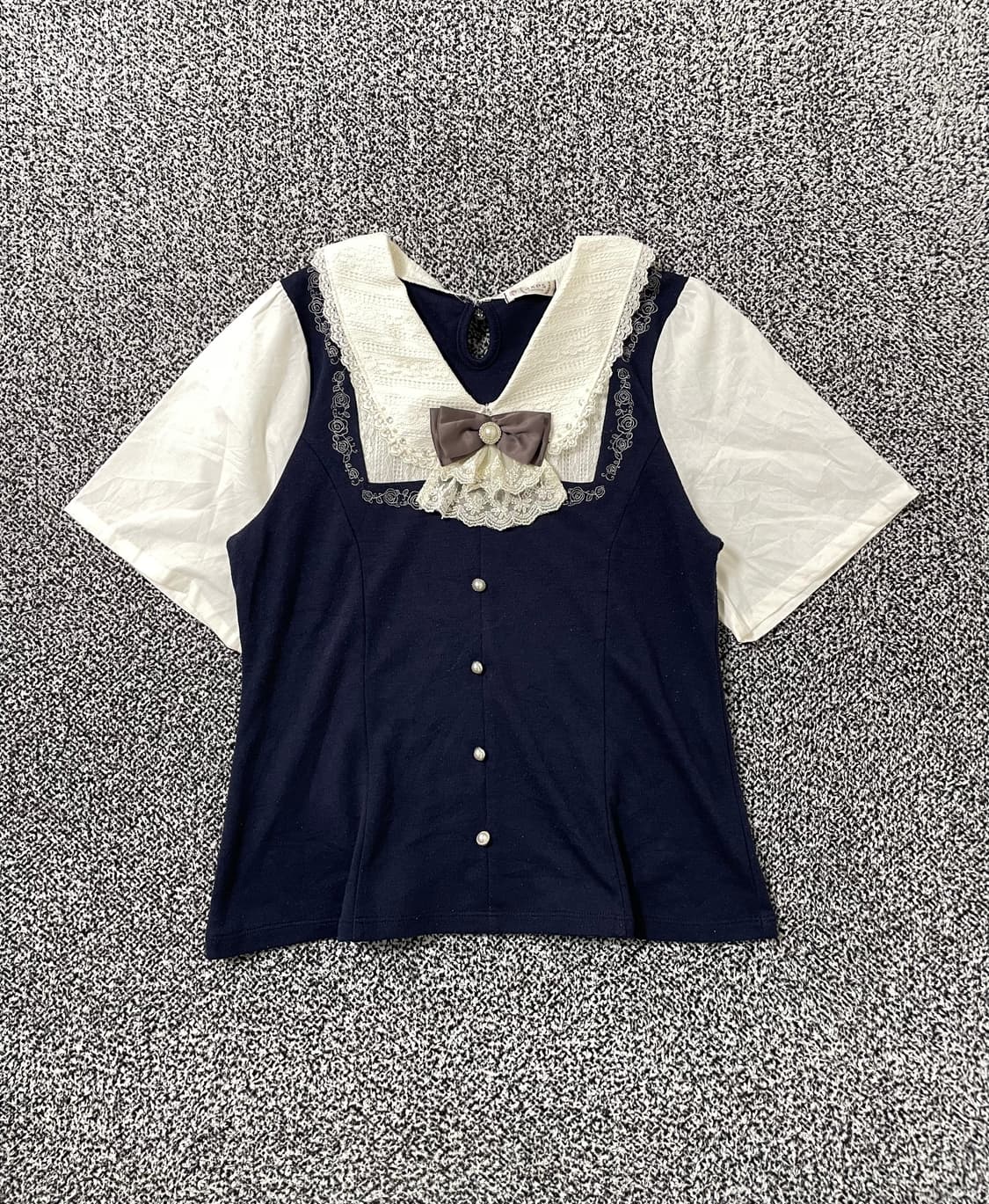 vinteちきゅ. axes femme 리본 반팔블라우스 공겜여주 로리타 상품이미지1