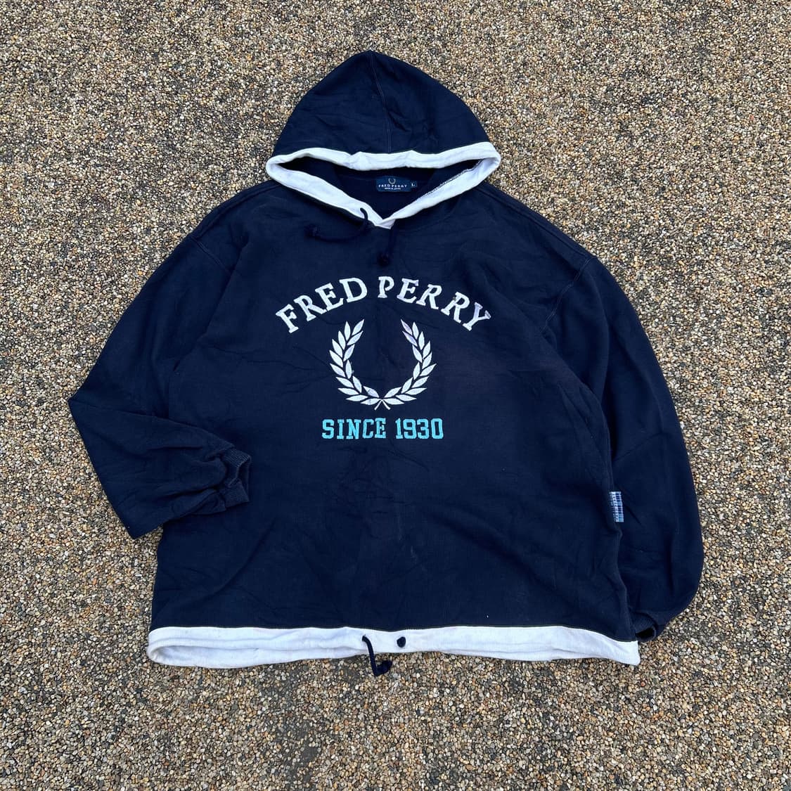 프레디페리 재팬 라인 월계관 아치로고 와플 후드티 상품이미지1