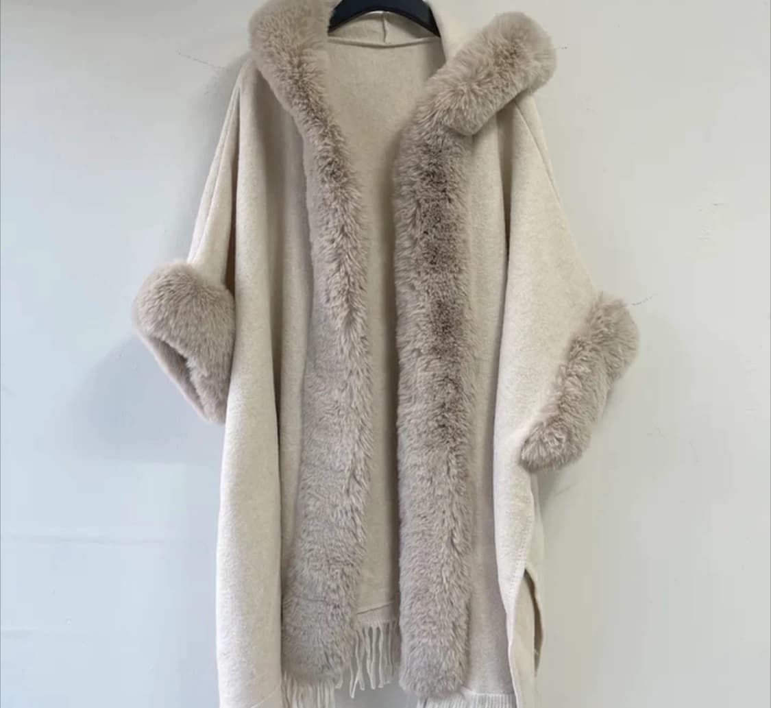 모리걸 갸루 퍼 케이프 코트 상품이미지2