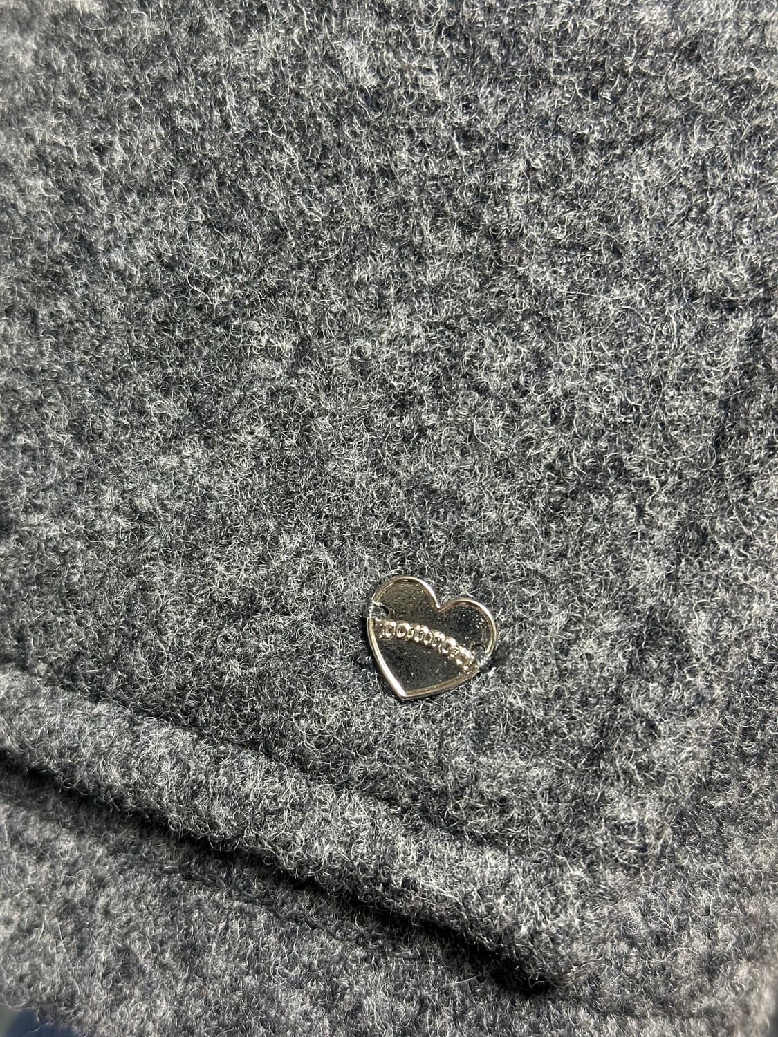 론론 울 후디 숏 더플 코트 차콜 상품이미지4