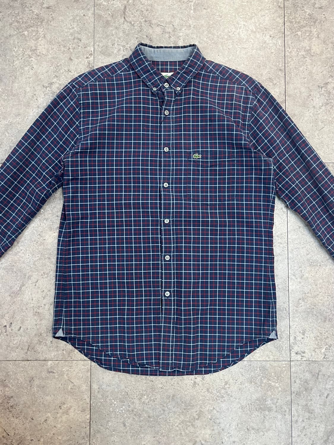 라코스테 체크 포켓 셔츠 네이비 40 #csz2441 상품이미지4