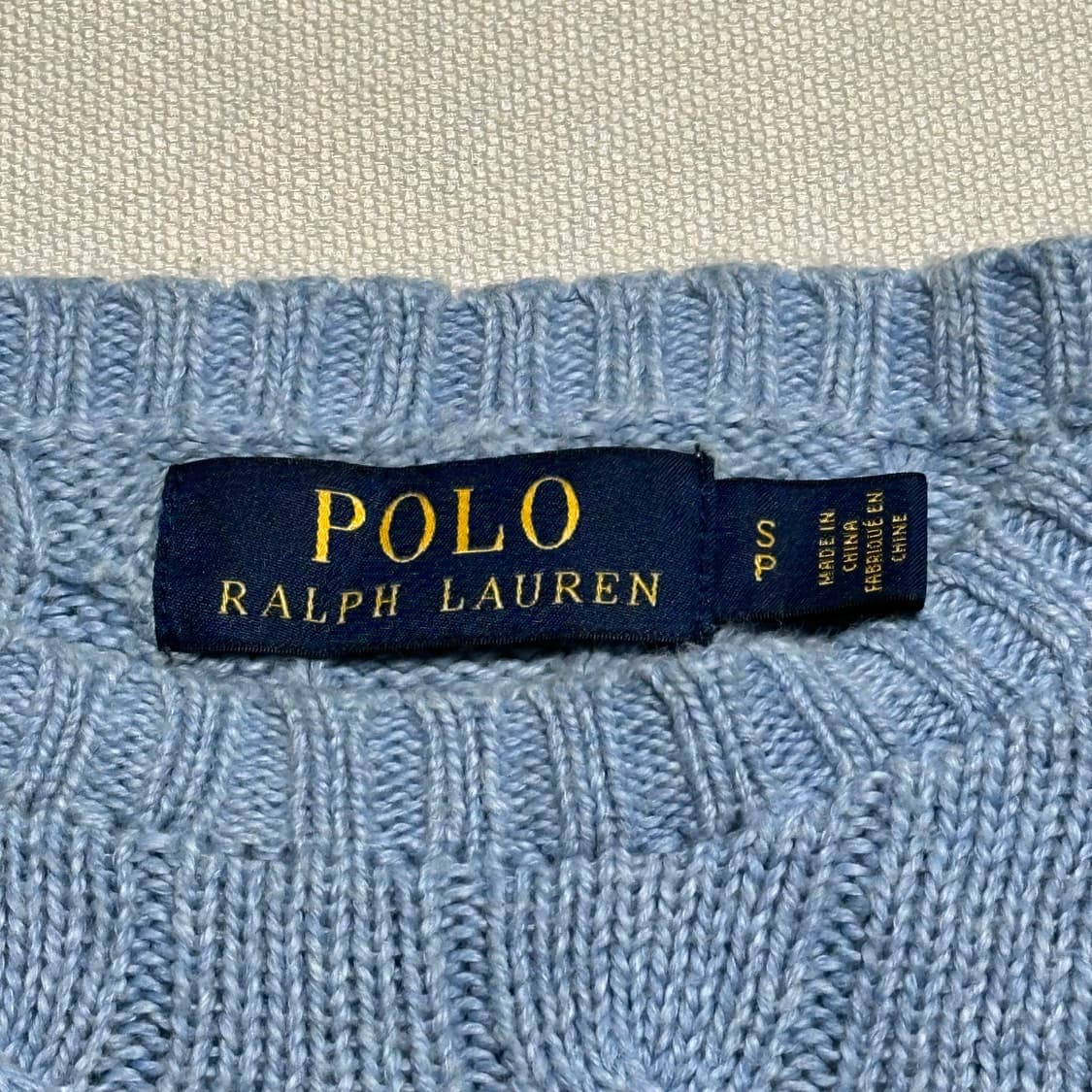 S 폴로랄프로렌 스카이블루 케이블 니트 상품이미지4