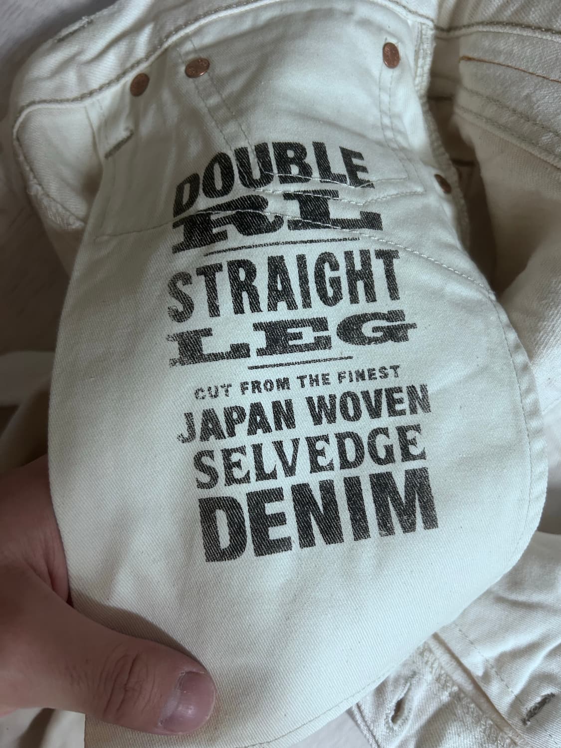 RRL 스트레이트 레그 핏 에크루 데님 팬츠 32 32 상품이미지5