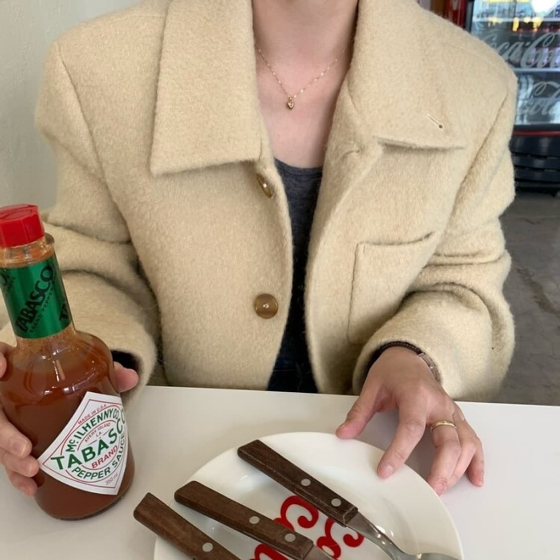 르브먼트 러브유쏘머치 뉴캠프 알파카자켓 새상품 상품이미지3