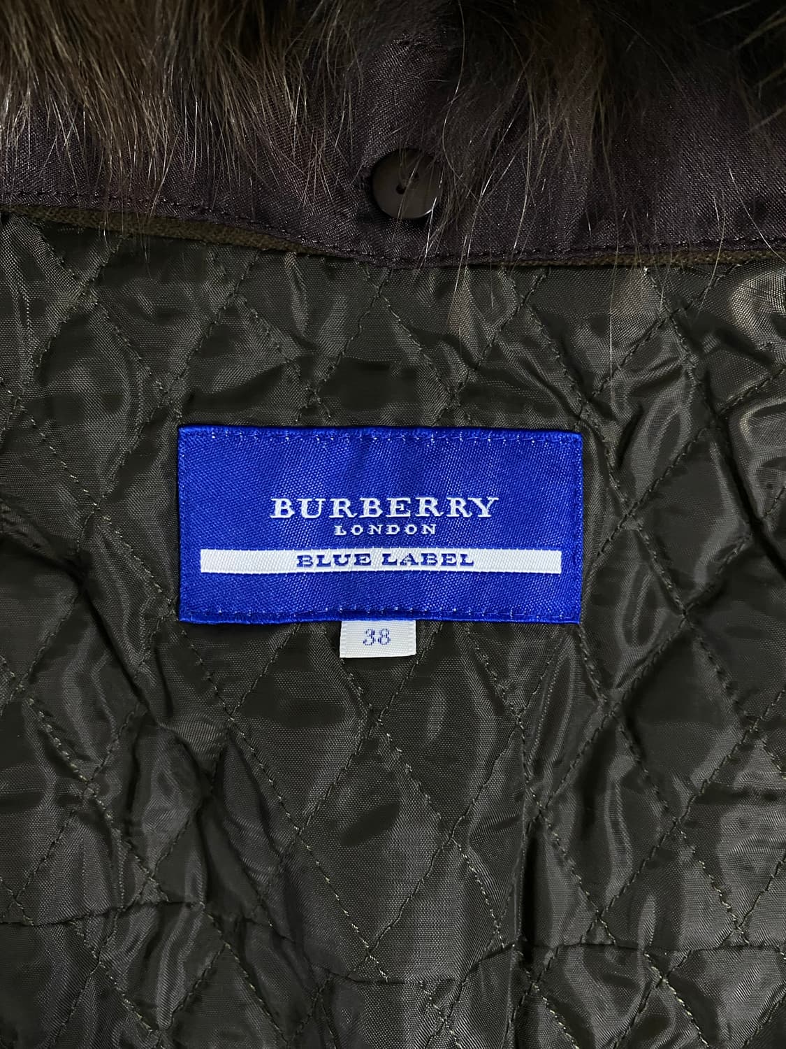 버버리 블루라벨 브라운 퍼 퀄팅 자켓 38 상품이미지7