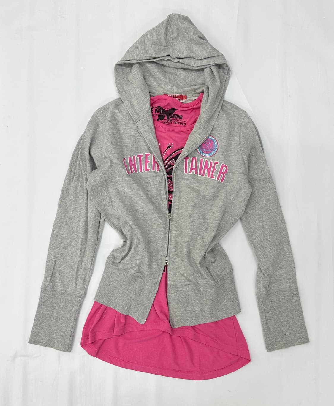 ⭐️팝갸루 데코라 코디세트⭐ 후드집업 큐빅 y2k 핫핑크 스팽글 숏팬츠 상품이미지3