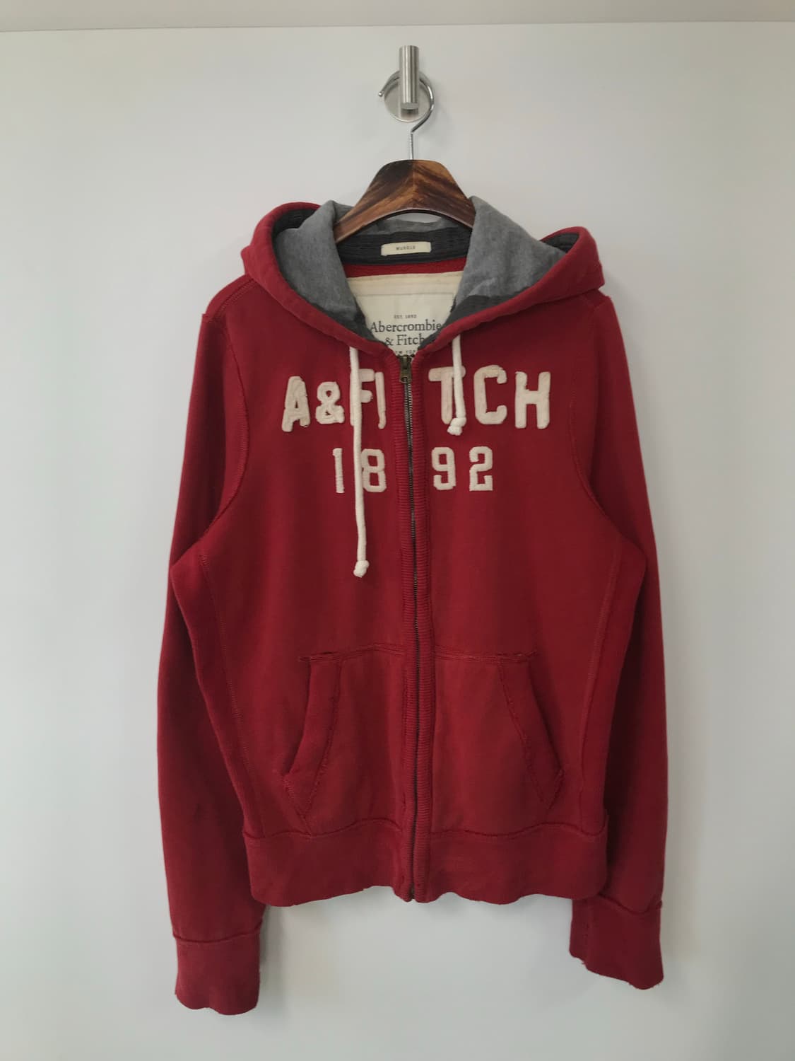 아베크롬비 y2k 와투케 레드 헤비코튼 후드집업 상품이미지2