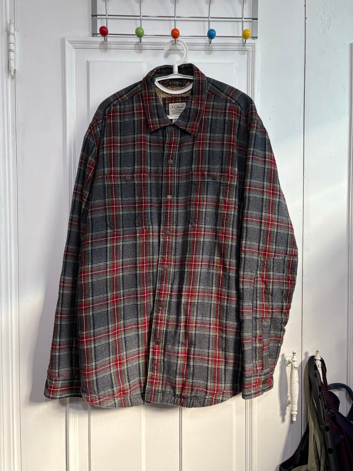 90s L.L.Bean 엘엘빈 쉐르파 플란넬 체크 자켓 상품이미지1