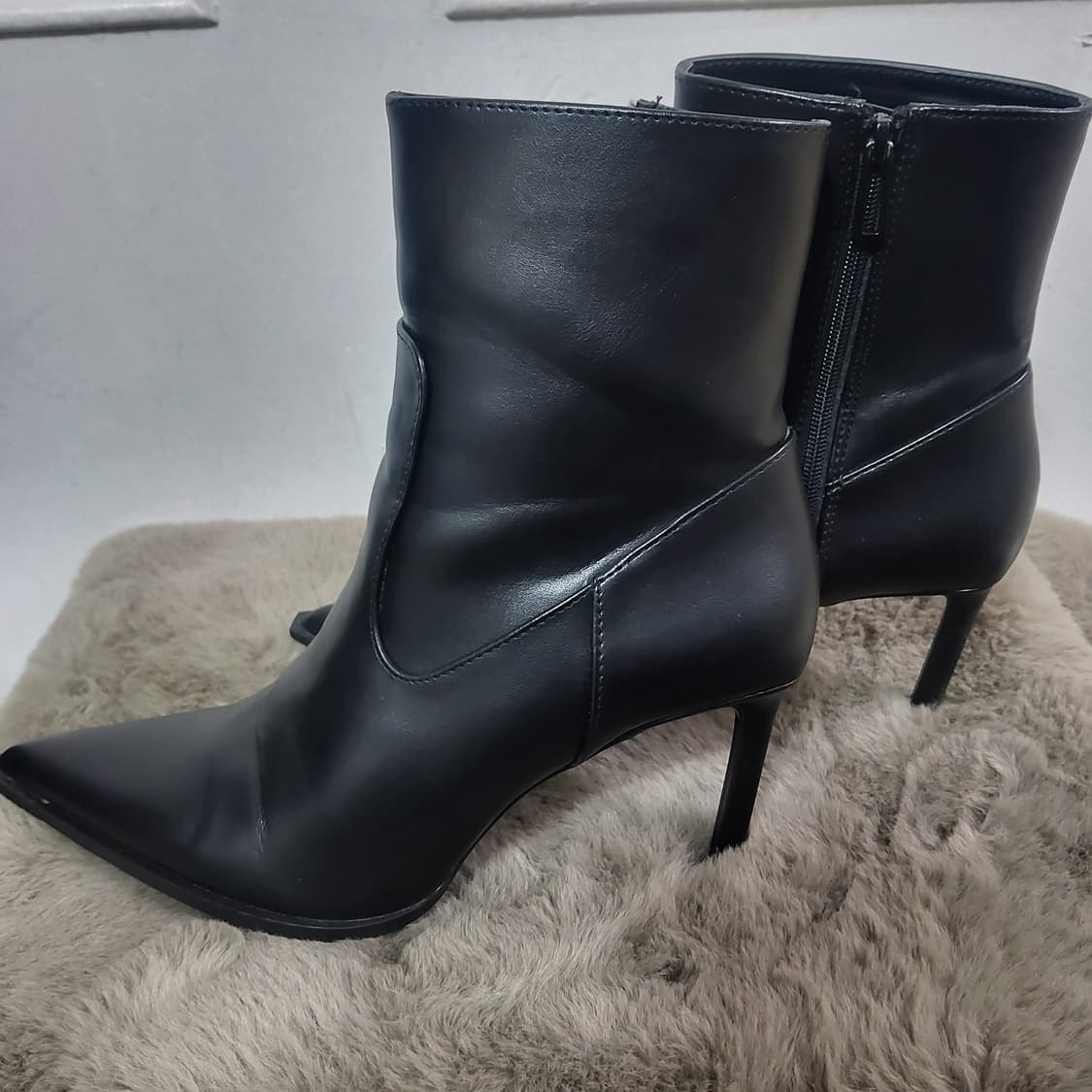 거의 새신발 자라 앵클 부츠 가죽스틸레토 하이힐 36 230  상품이미지6