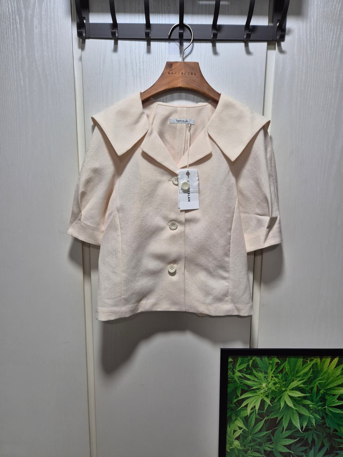 (세일)(새상품)코벳블랑 반팔 블라우스 아이보리 상품이미지1