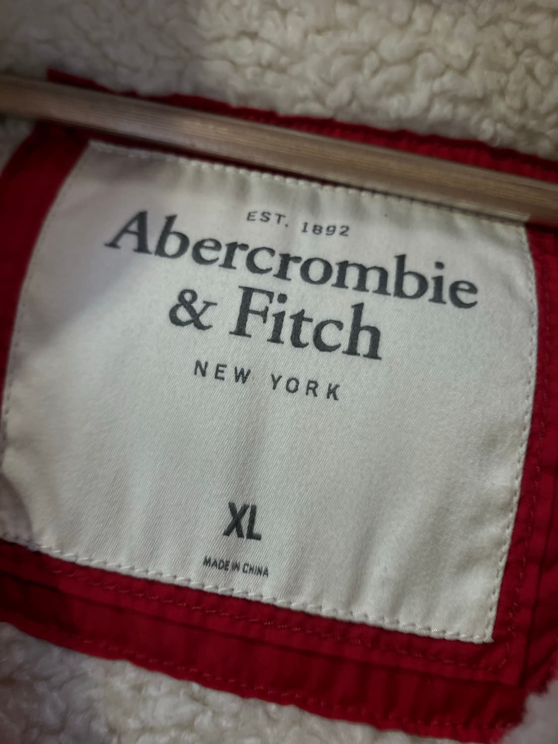 아베크롬비 양털 패딩 조끼 레드 XL #csz2231 상품이미지3