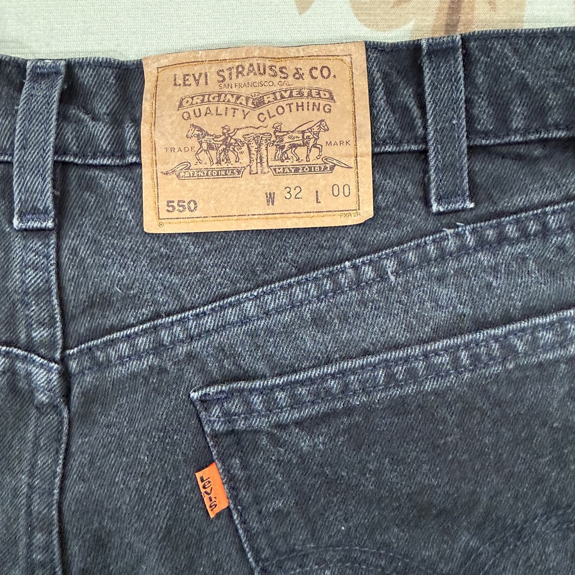 (30)90s 리바이스 levis 550 오렌지탭 흑청데님반바지 상품이미지2